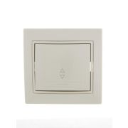 Переключатель проходной 1-кл. СП Mira 10А IP20 со вставкой крем. LEZARD 701-0303-105