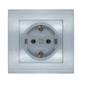 Розетка 1-м СП Бриллиант 16А IP20 с заземл. серебр. UNIVersal 7949872