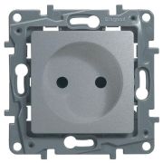 Розетка 1-м СП Etika 16А IP31 250В 2P без заземл. защ. шторки немецк. стандарт винтов. клеммы механизм алюм. IEK 672434