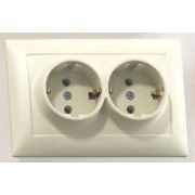 Розетка 2-м СП Селена РС16-372 16А IP20 с заземл. сл. кость Кунцево 8148