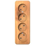 Розетка 4-м ОП Blanca 16А IP20 250В без заземл. без защ. шторок с изолир. пластиной ясень SE BLNRA000415