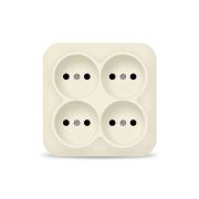 Розетка 4-м ОП 10А IP20 квадрат. без заземл. сл. кость IONICH 1453