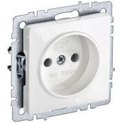 Розетка BRITE РС10-1-0-БрБ 10А без заземл. без защ. шторок механизм бел. IEK BR-R10-10-K01