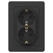 Розетка 2-м СП Blanca 16А IP20 250В с заземл. защ. шторки антрацит SE BLNRS001126
