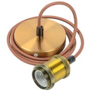 Патрон электрич. E27 подвесной со шнуром 1.5м RETRO золото IEK EPA12-04-02-K22